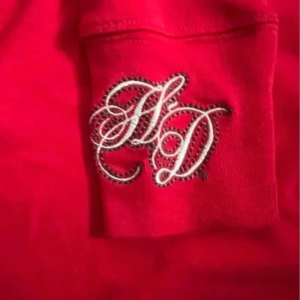 Women’s Vintage Harley Davidson Cut Out Long Sleeve Red Sz S - Picture 4 of 10